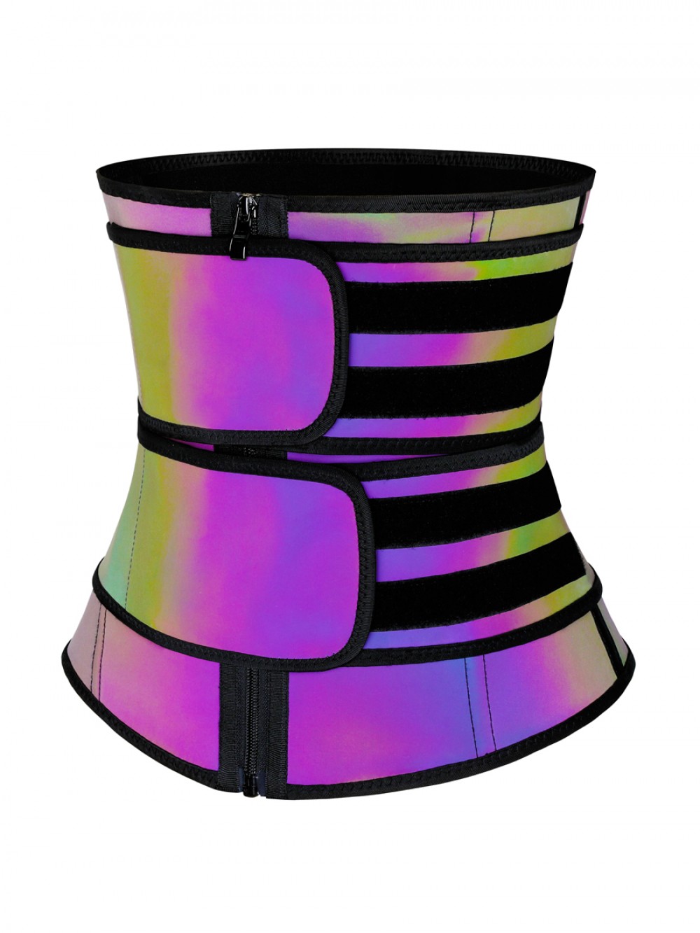 Rainbow Reflective Double Belt Waist Trainer Custom Logo