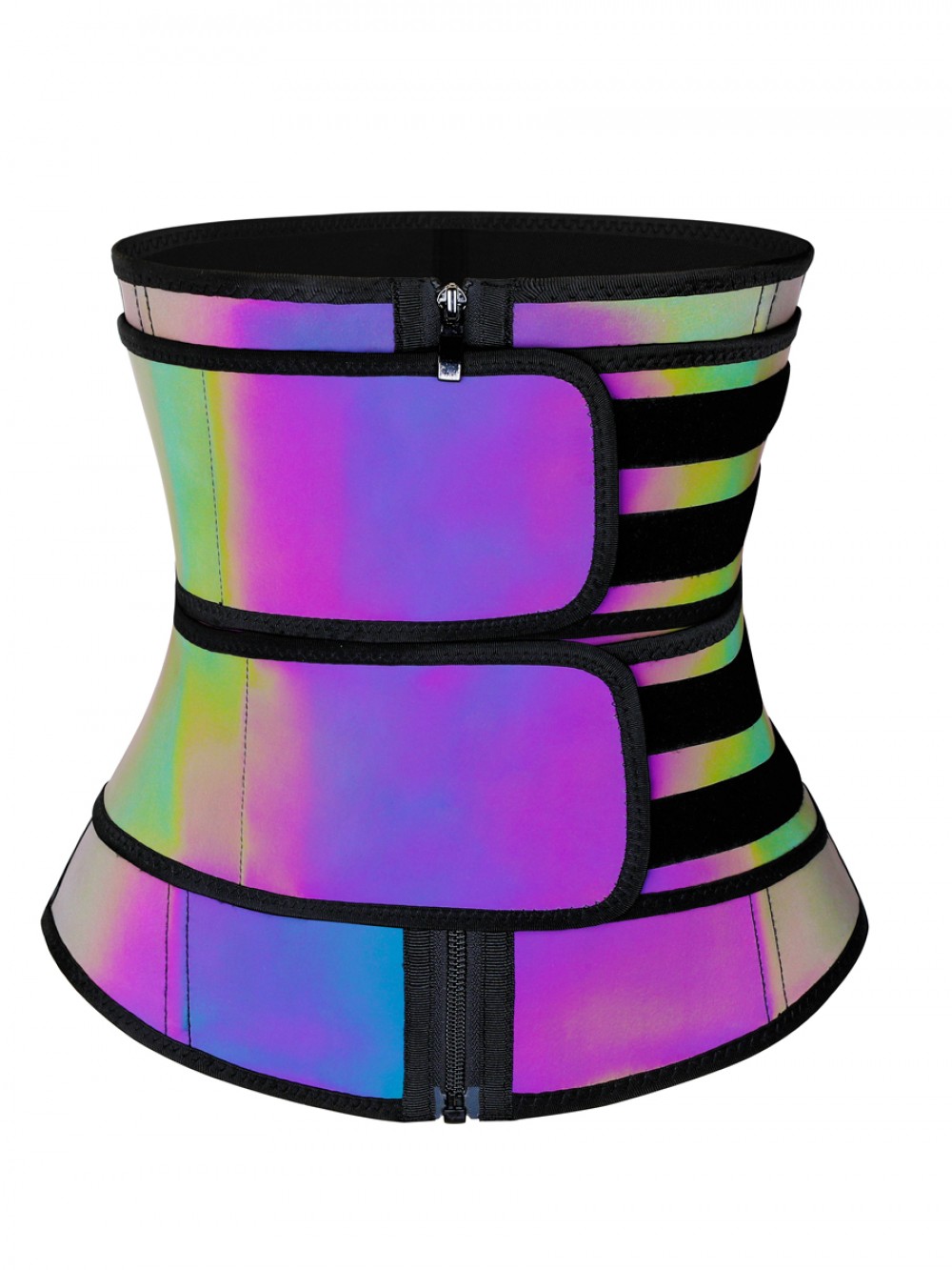 Rainbow Reflective Double Belt Waist Trainer Custom Logo