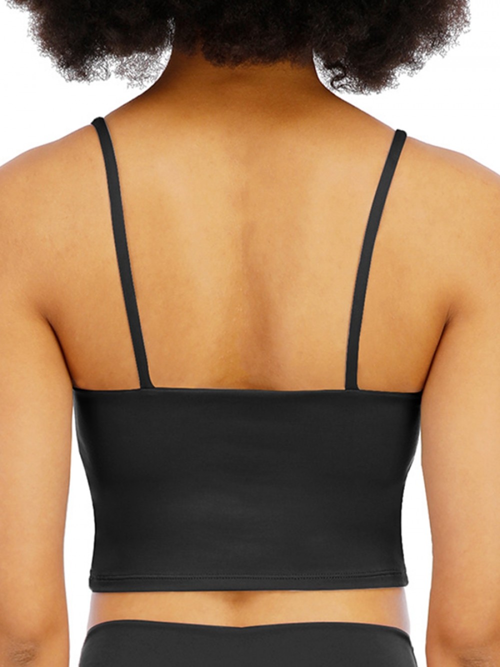 Black Padded Sports Bras Longline Medium Support Fitness Tank Top