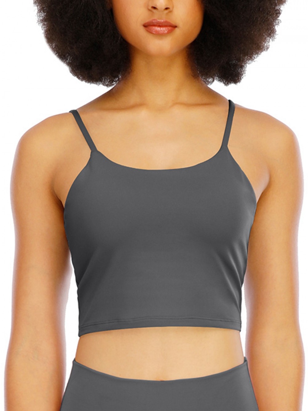 Deep Gray Backless Padded Yoga Bras Longline Tank Top Wholesale