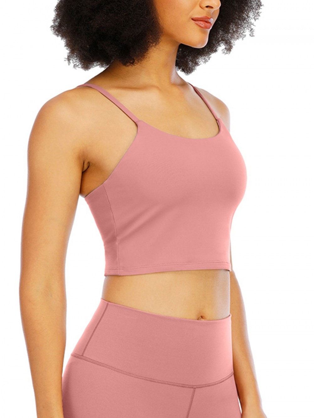 Deep Pink Medium Support Yoga Bra With Padded For Exercising