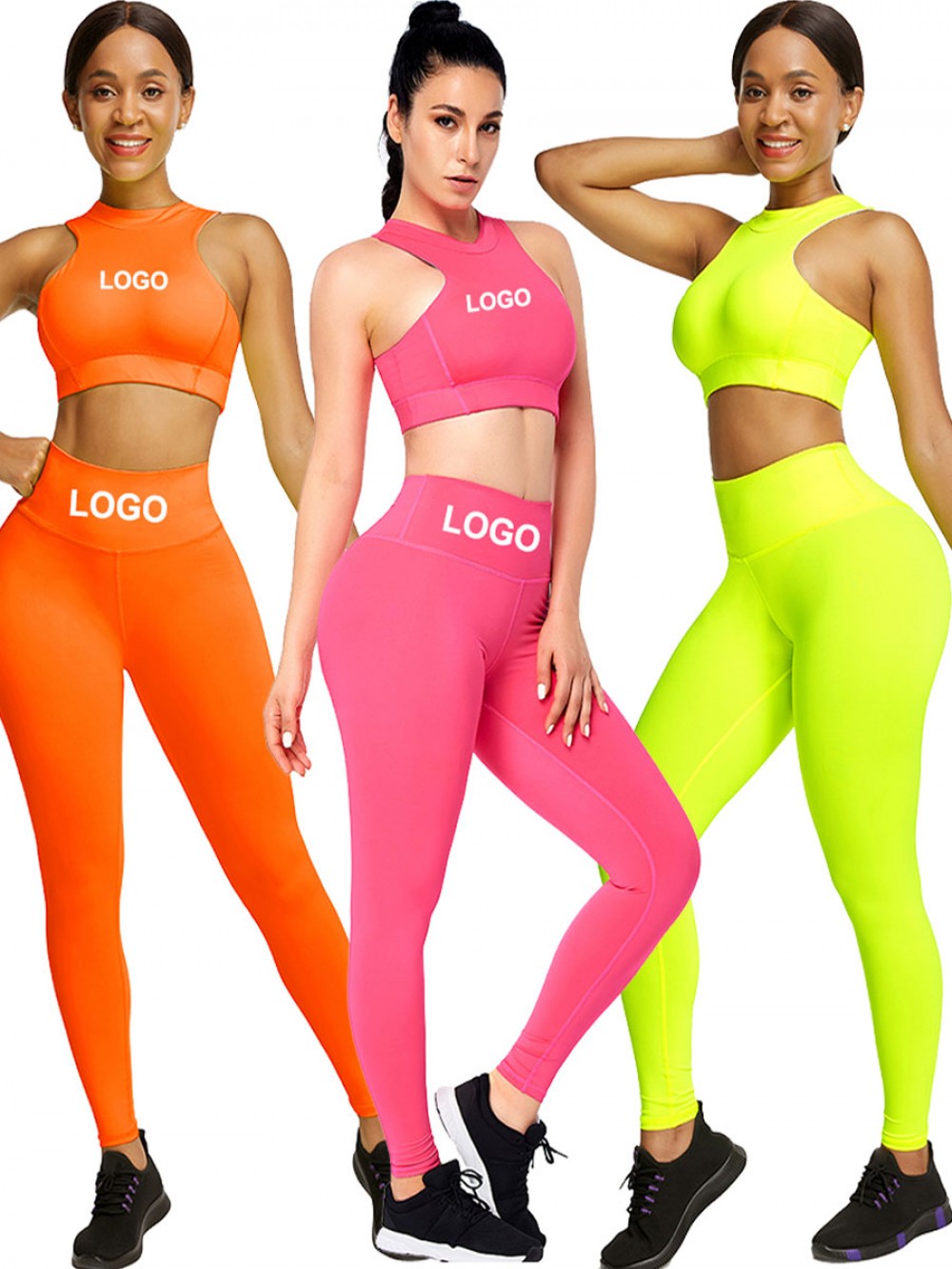 Cutie Pink Zipper Back Tank Sweat Suit High Waist Form Fit
