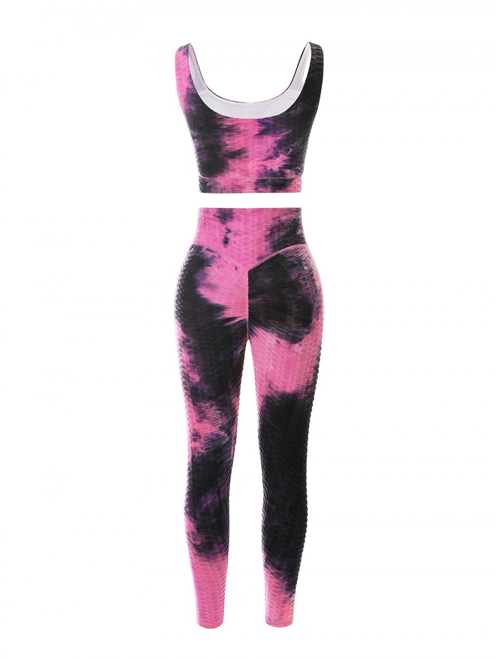 Rose Red Tie-Dyed Sports Bra High Waist Leggings Activewear