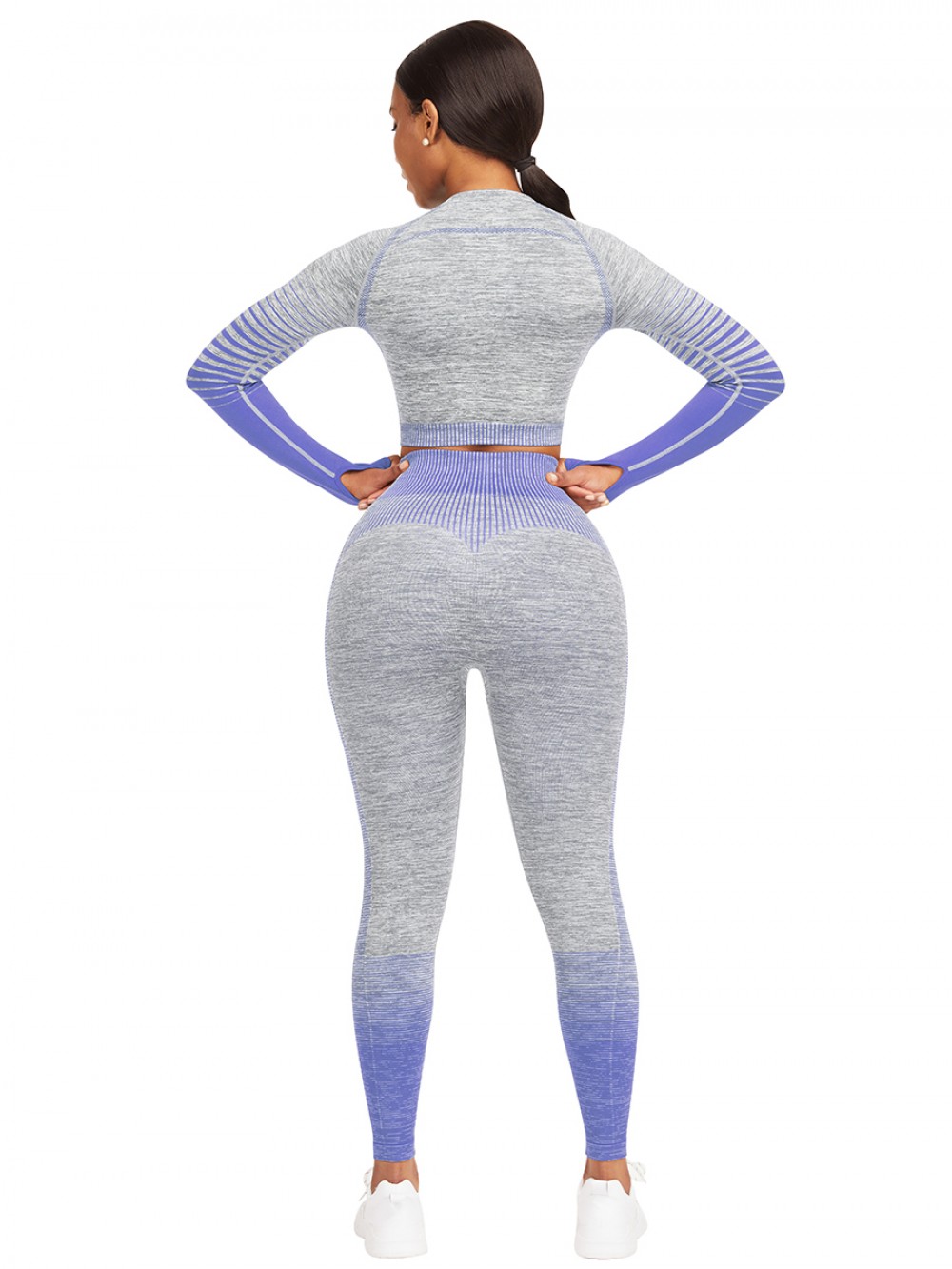 Ultra Hot Royal Blue Full Sleeve Top Ankle Length Pants Elasticity