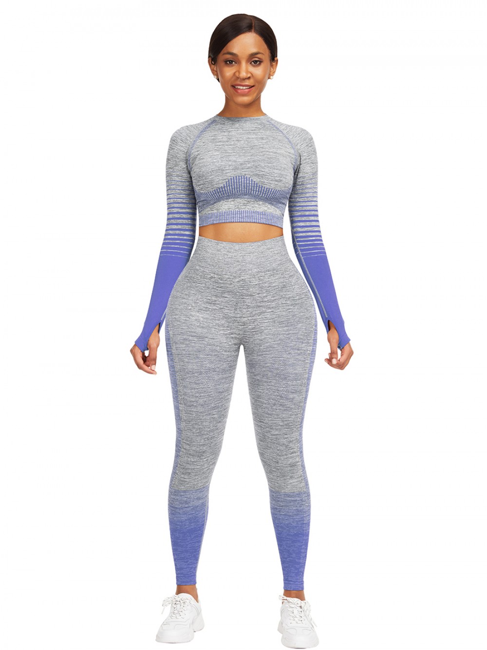 Ultra Hot Royal Blue Full Sleeve Top Ankle Length Pants Elasticity