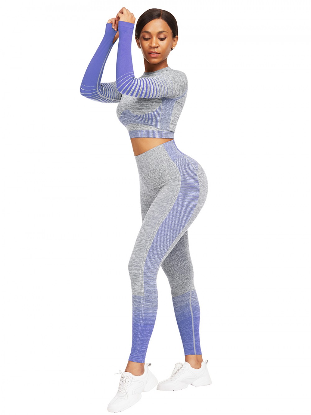 Ultra Hot Royal Blue Full Sleeve Top Ankle Length Pants Elasticity
