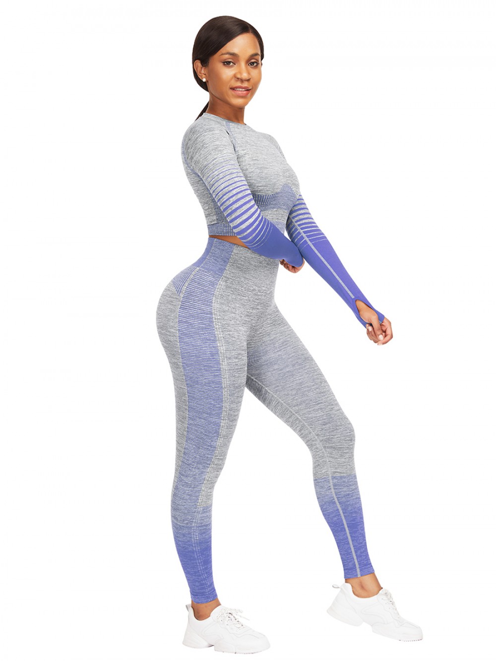 Ultra Hot Royal Blue Full Sleeve Top Ankle Length Pants Elasticity