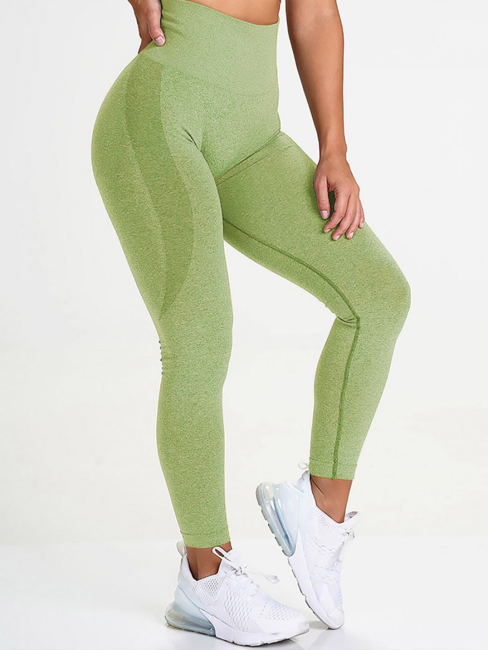 Charming Green Butt Enhance Full Length Yoga Legging For Streetshots
