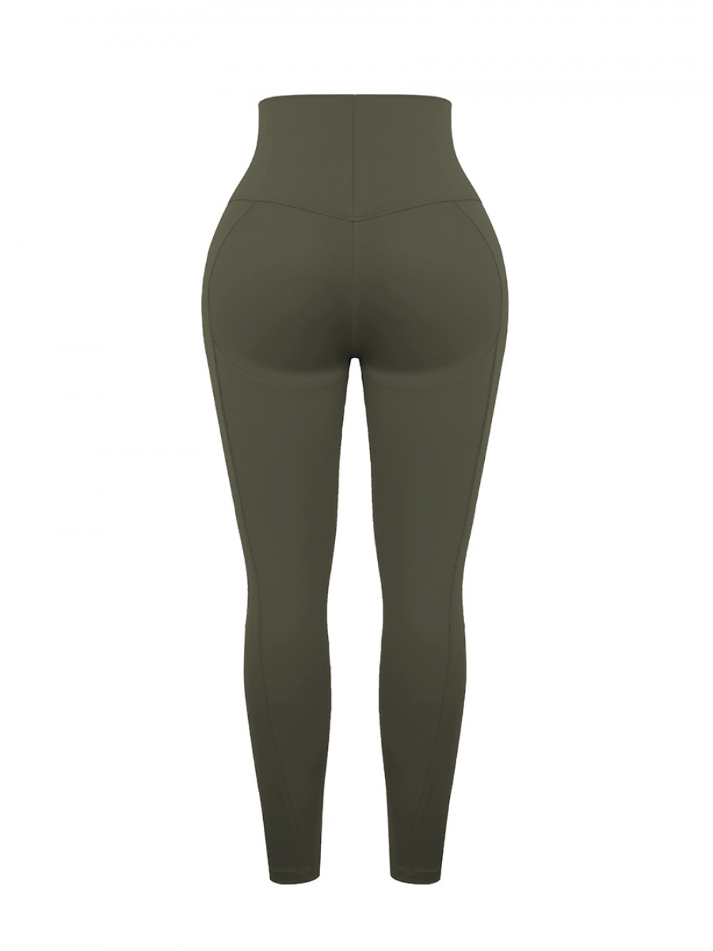 Army Green Wide Wasitband 4-Way Stretch Yoga Pants Nice Quality