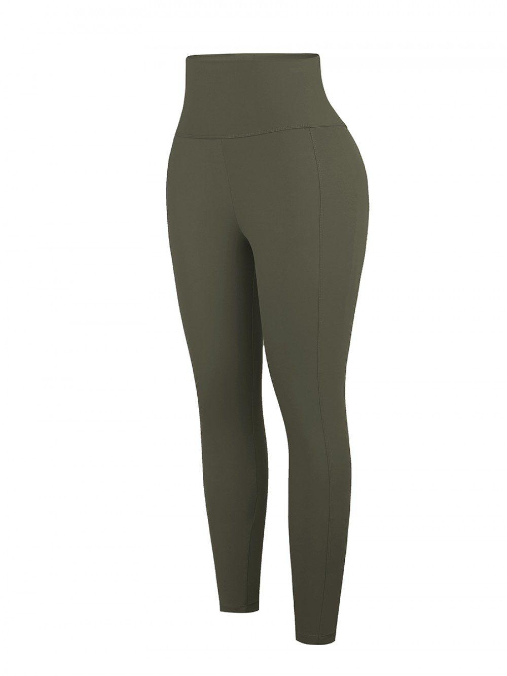 Army Green Wide Wasitband 4-Way Stretch Yoga Pants Nice Quality