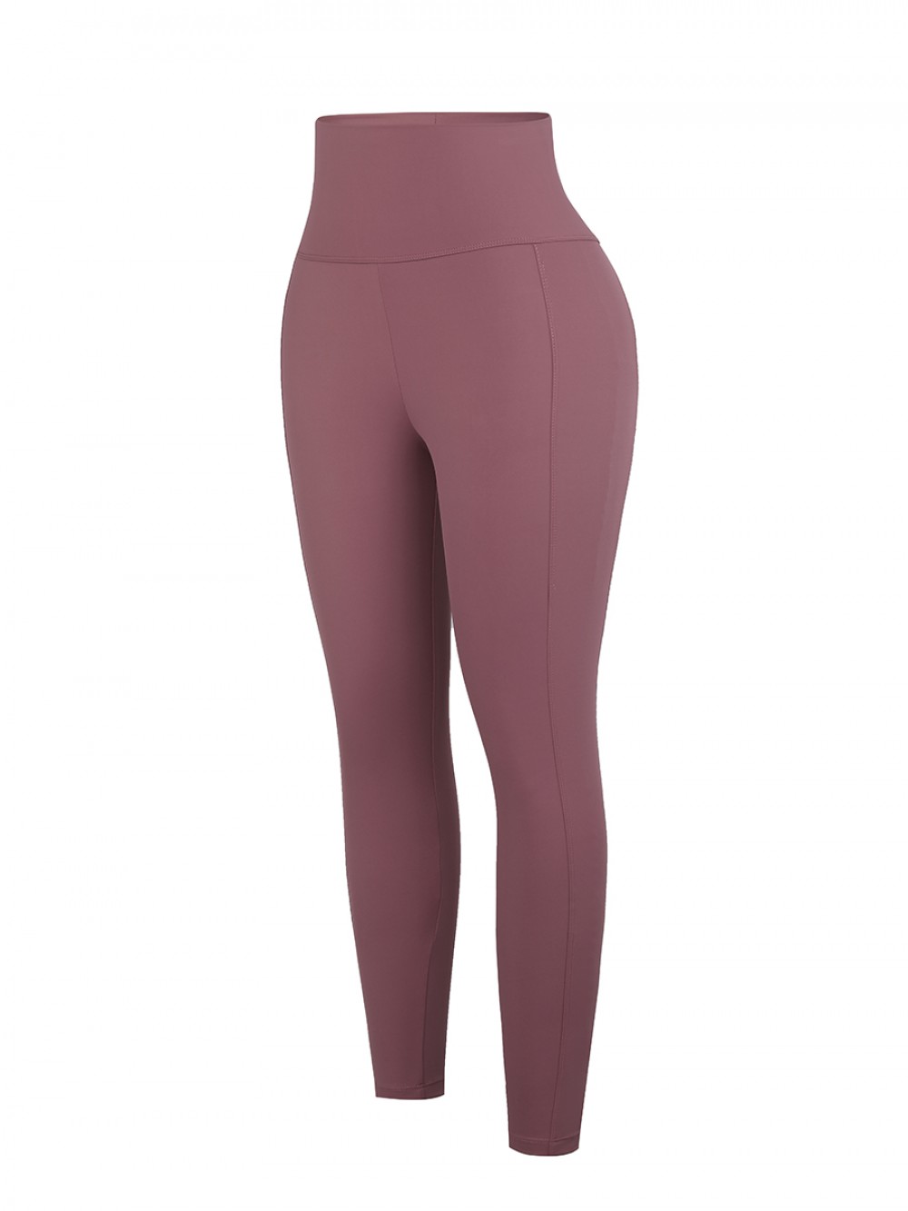 Jujube Red High Rise Contouring Stitch Lines Sports Pant For Fitness