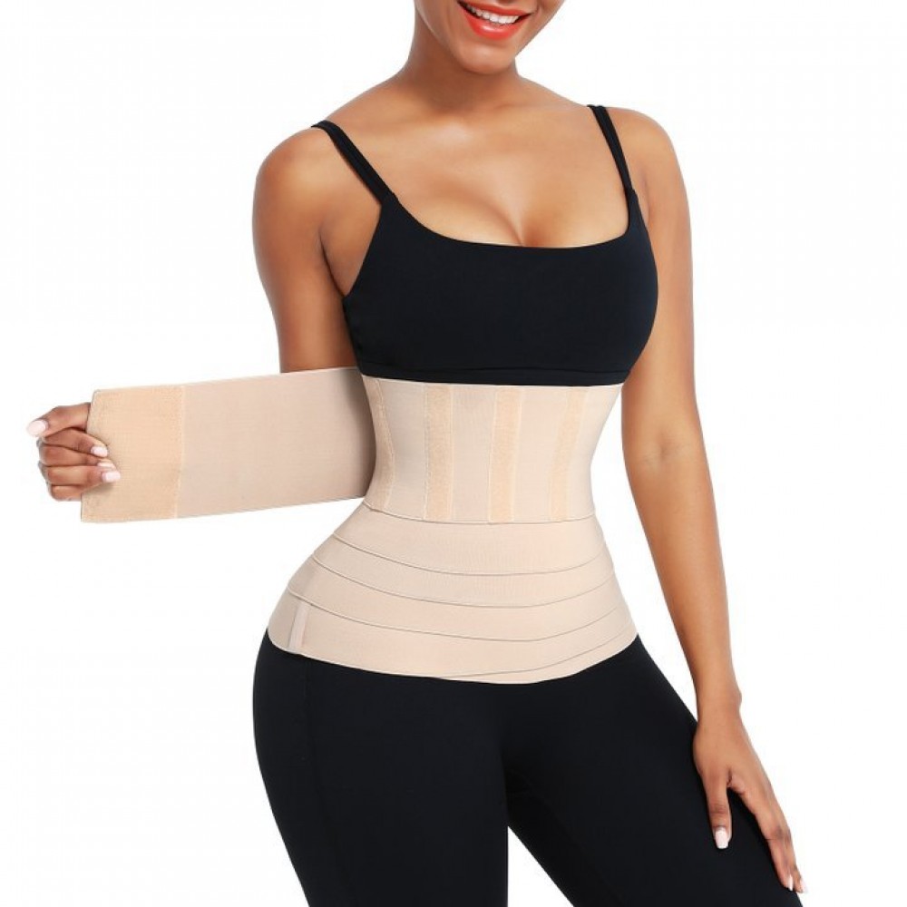 4 Meters Black Abdominal Binder Latex Tummy Wrap Compression Band Abdominal Control