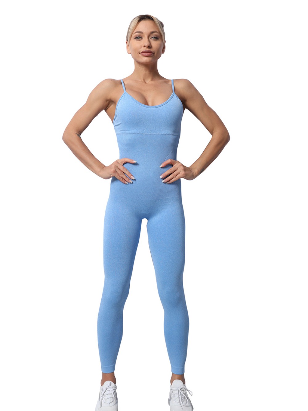 Blue Jumpsuit Fitness  Yoga Set