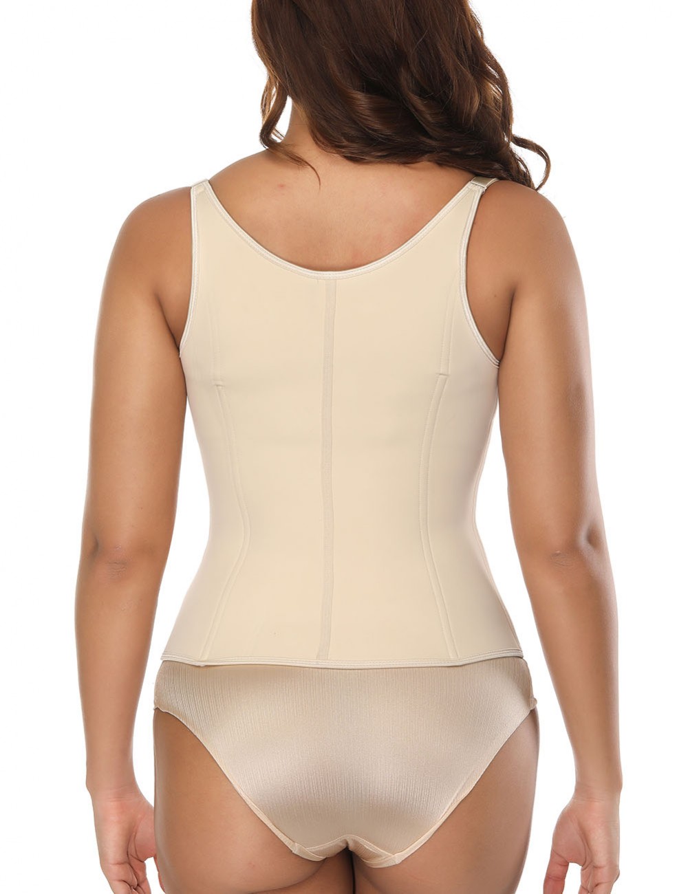 Nude 6 Steel Bones Large Size Neoprene Vest Shaper Hook Zipper Closures