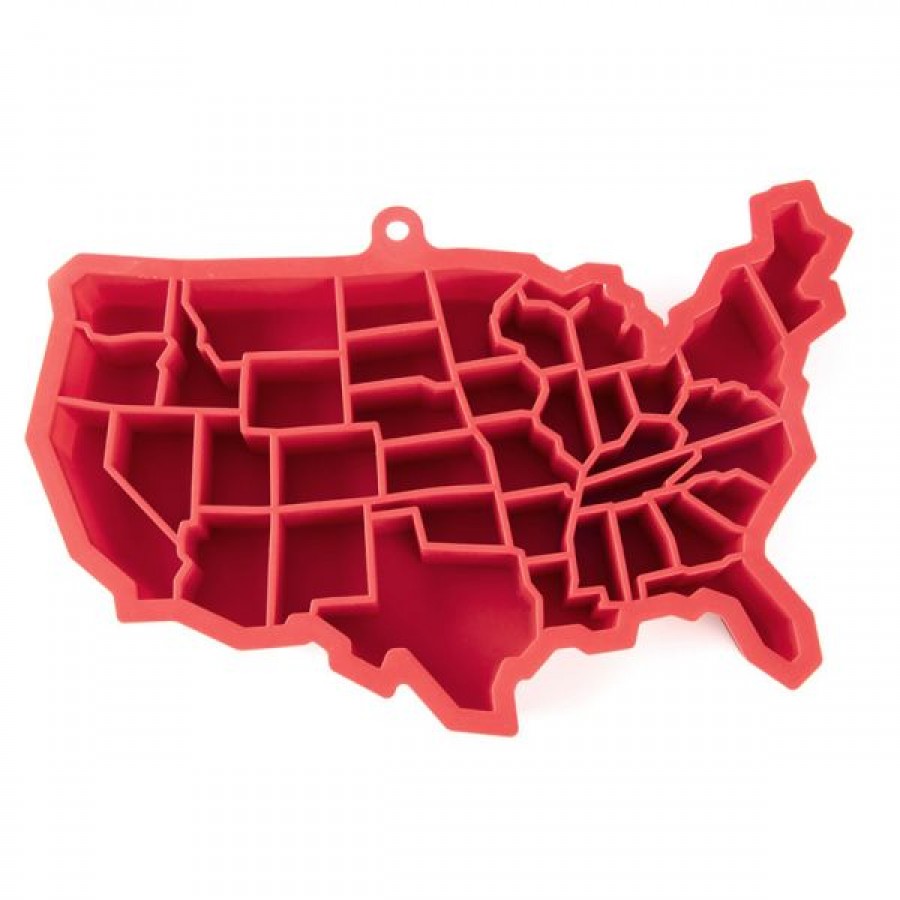 Custom Bulk Food Grade Soft Silicone USA Map Ice Tray Mold
