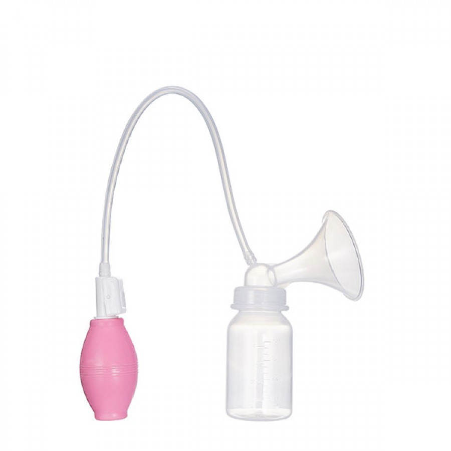 Silicone manual breast pump with pump