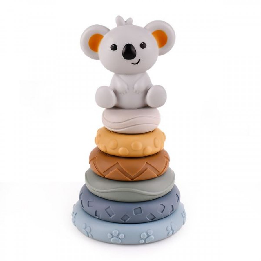 Meranti color silicone baby stacking toy (embossed)