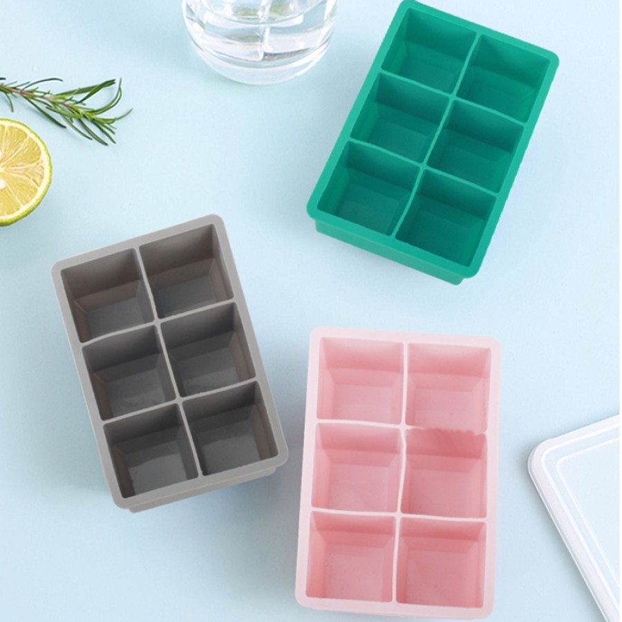 6 grid square silicone ice tray