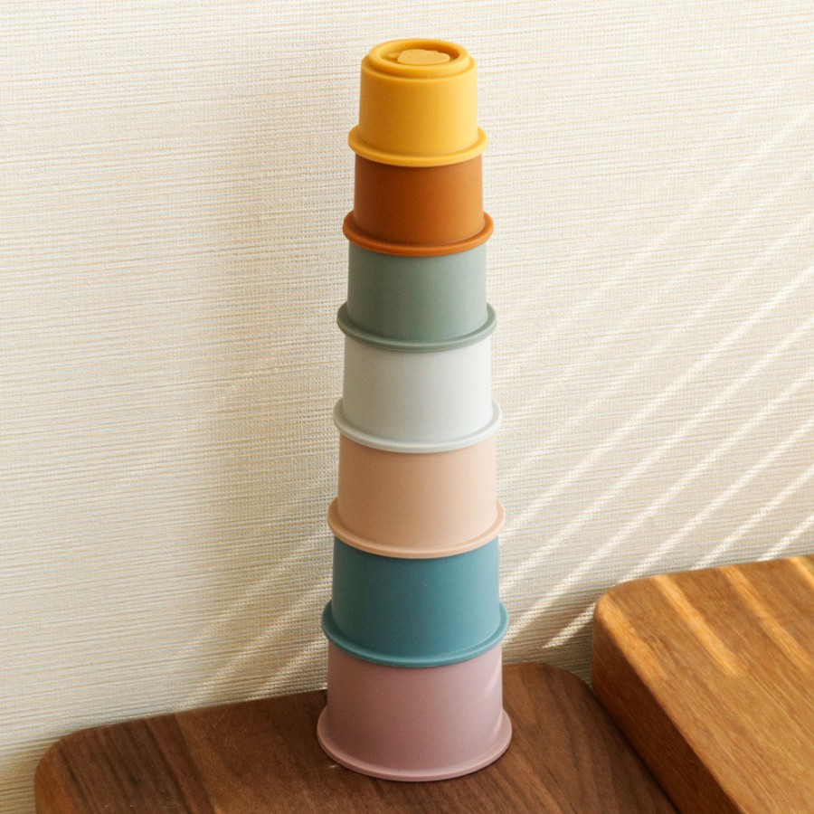 Foldable Colorful Silicone Baby Stacking Toy