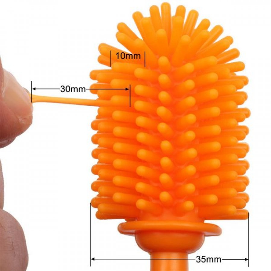 Long handle silicone cleaning brush