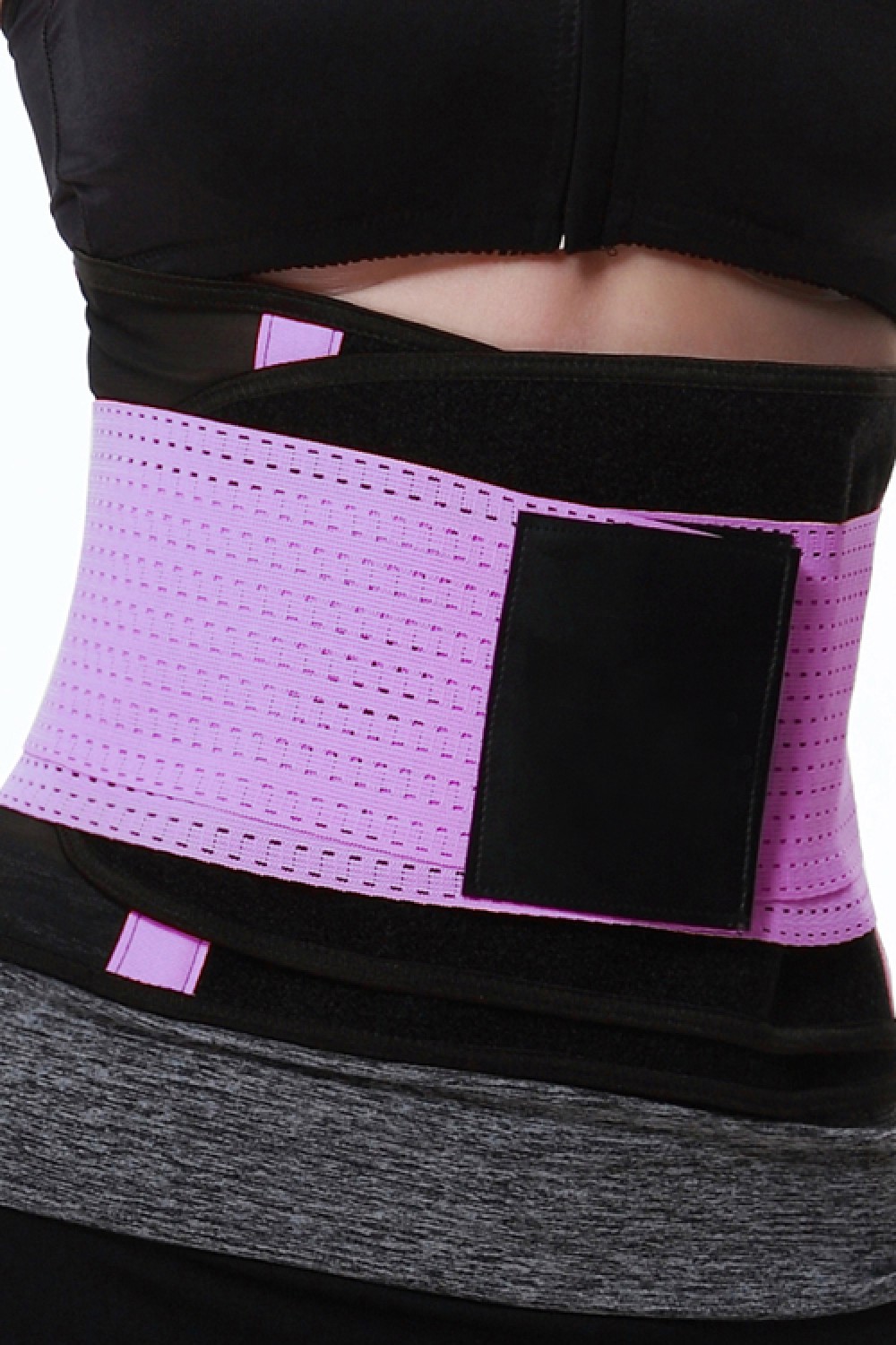 Purple Fitness Waist Trainer Girdle With Sticker Queen Size Tummy Control