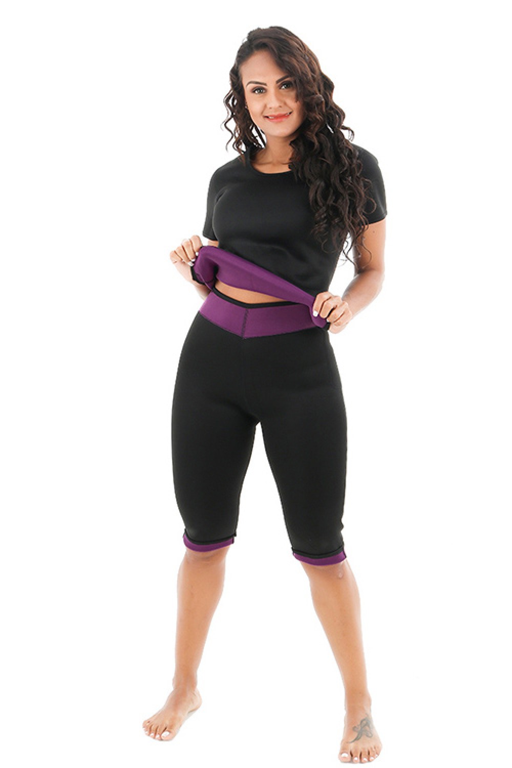 Reversible Full Size Short Sleeve Shapewear Two Pieces For Training