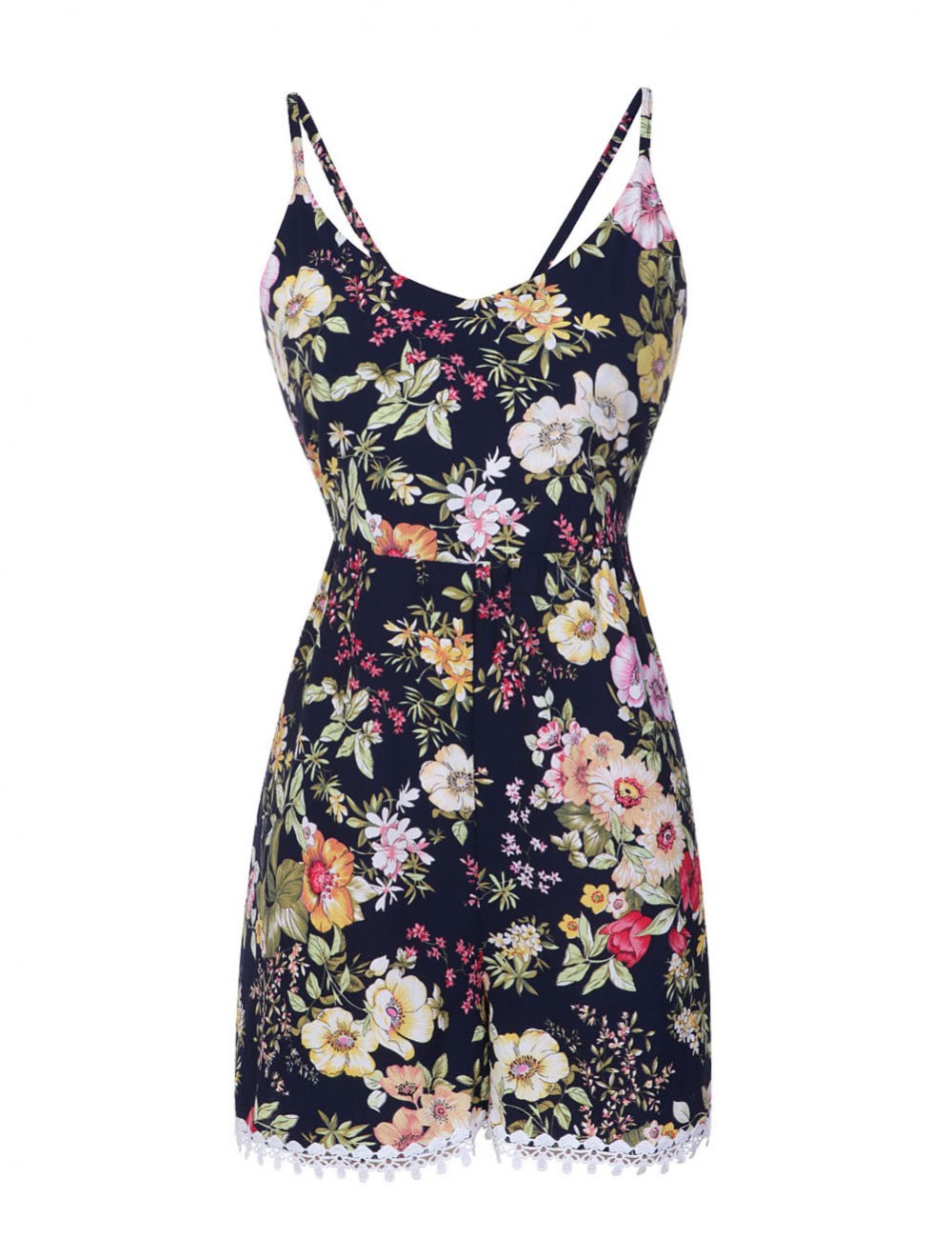 Classy V Neck Bodysuit Allover Floral Print Ladies Grace