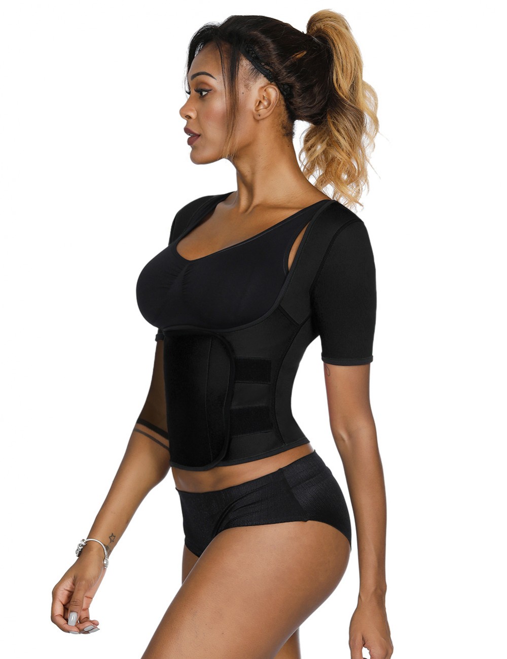Ultra-Thin Black Queen Size Underbust Sticker Neoprene Shaper Weight Loss