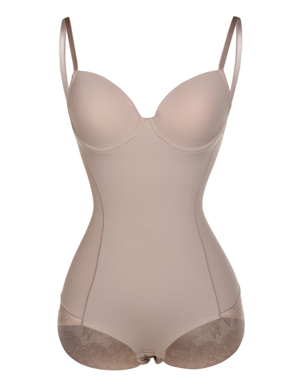 Enthralling Lace Nude Adjustable Bodysuit Shaper Bust Support Superfit Everyday