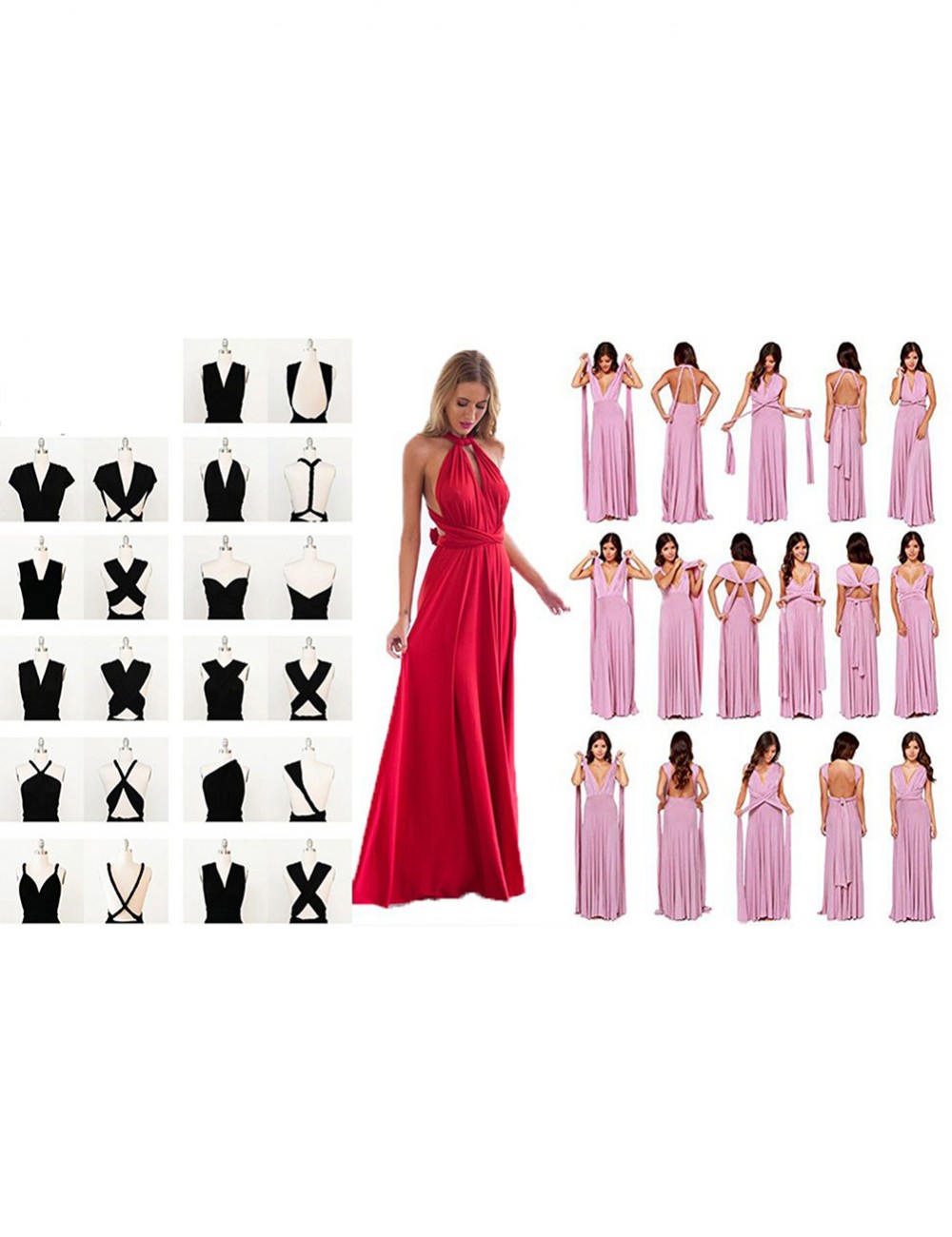 Fetching Celadon V Neck Maxi Length Formal Dress Multi-Way Straps