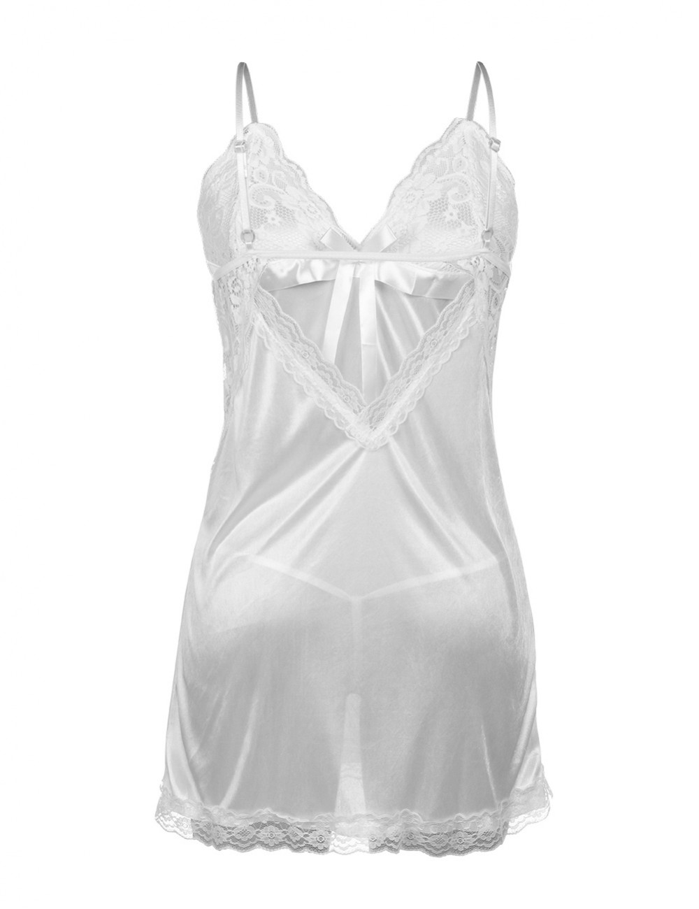 Fabulous White Scallop Cut Out Chemises Thin Straps Large Size Standard Fit Allover