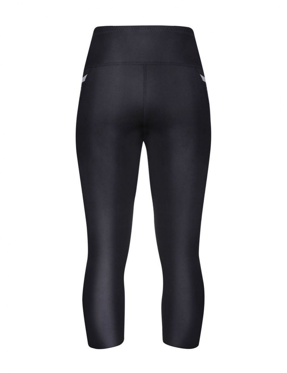 Black Big Size Reflective Neoprene Shapewear Capri Leggings High Waist For Running