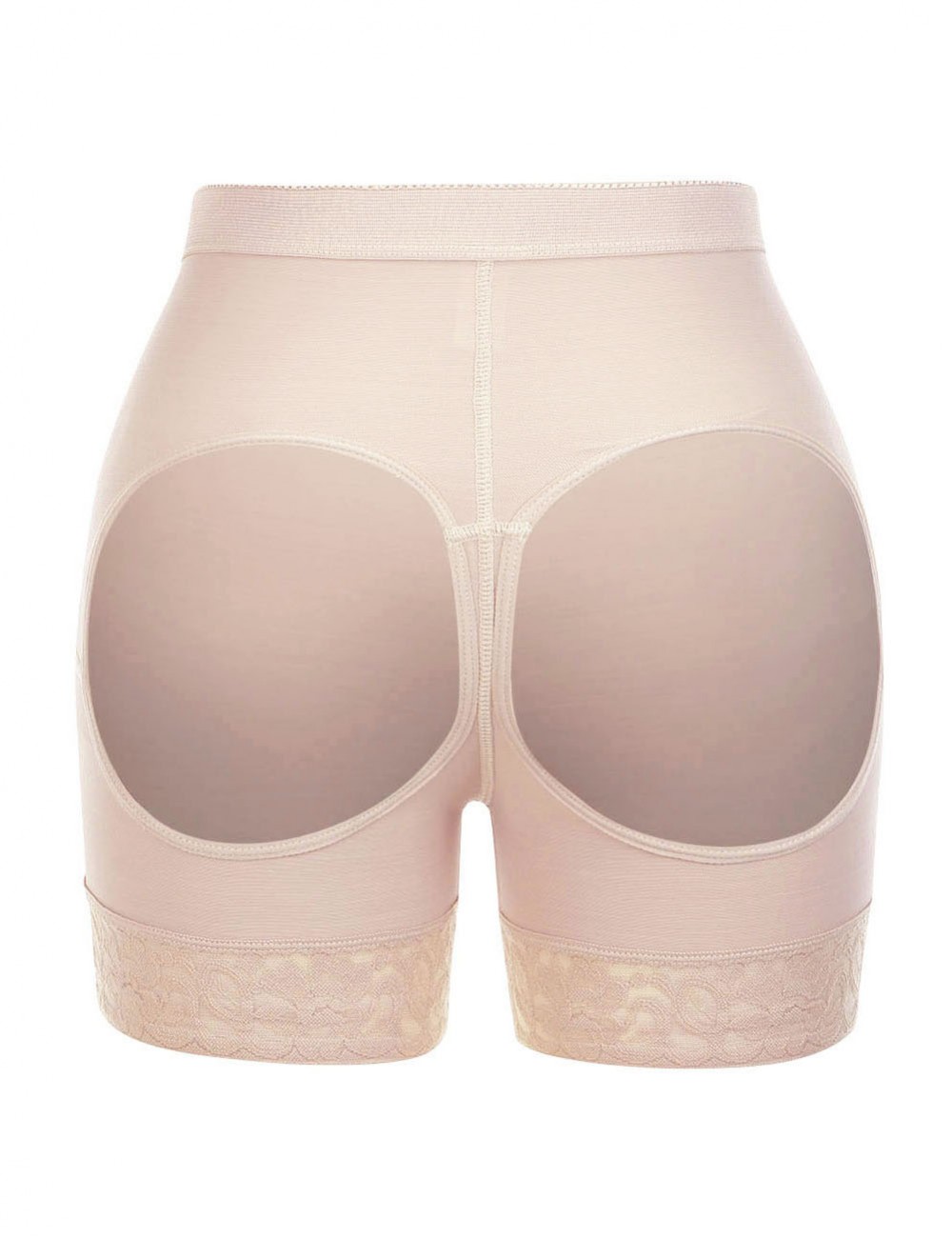 Tummy Control Nude Wide Elastic Band Butt Enhancer Panty Crotchless Slim