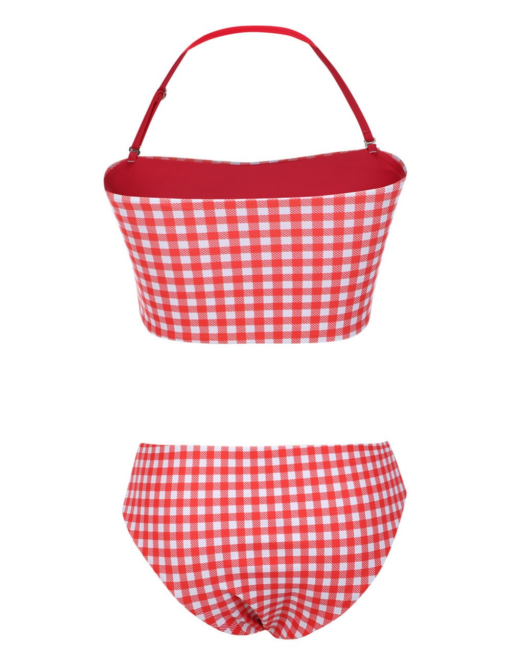Gorgeous Multi-ways Red Halter Neck Two Pieces Swimwear Comfort Fit
