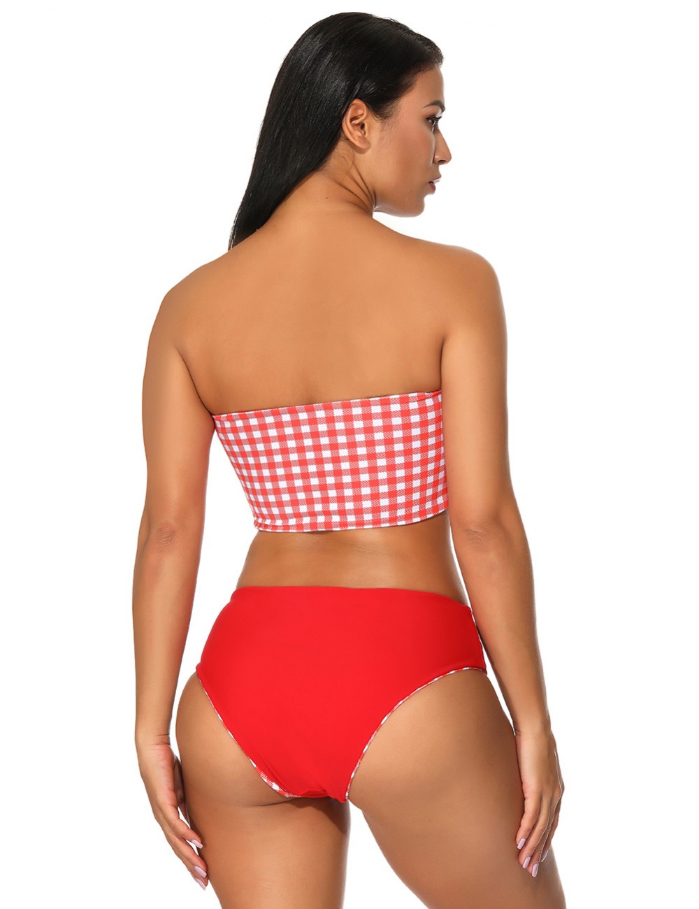 Gorgeous Multi-ways Red Halter Neck Two Pieces Swimwear Comfort Fit
