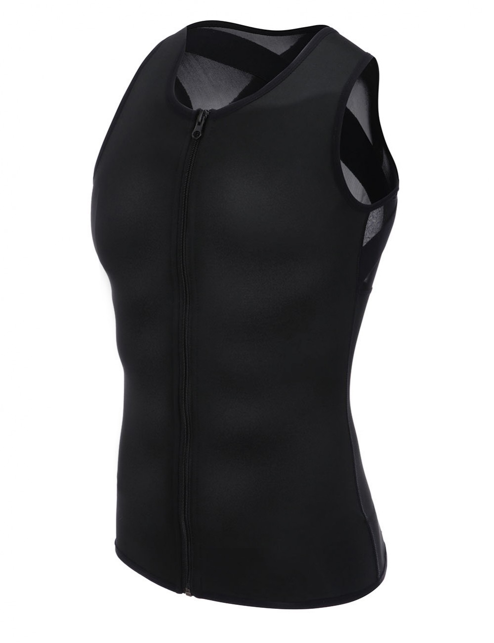 Plus Size Black Mens Body Shaper Vest Abdomen Slim Figure Shaping