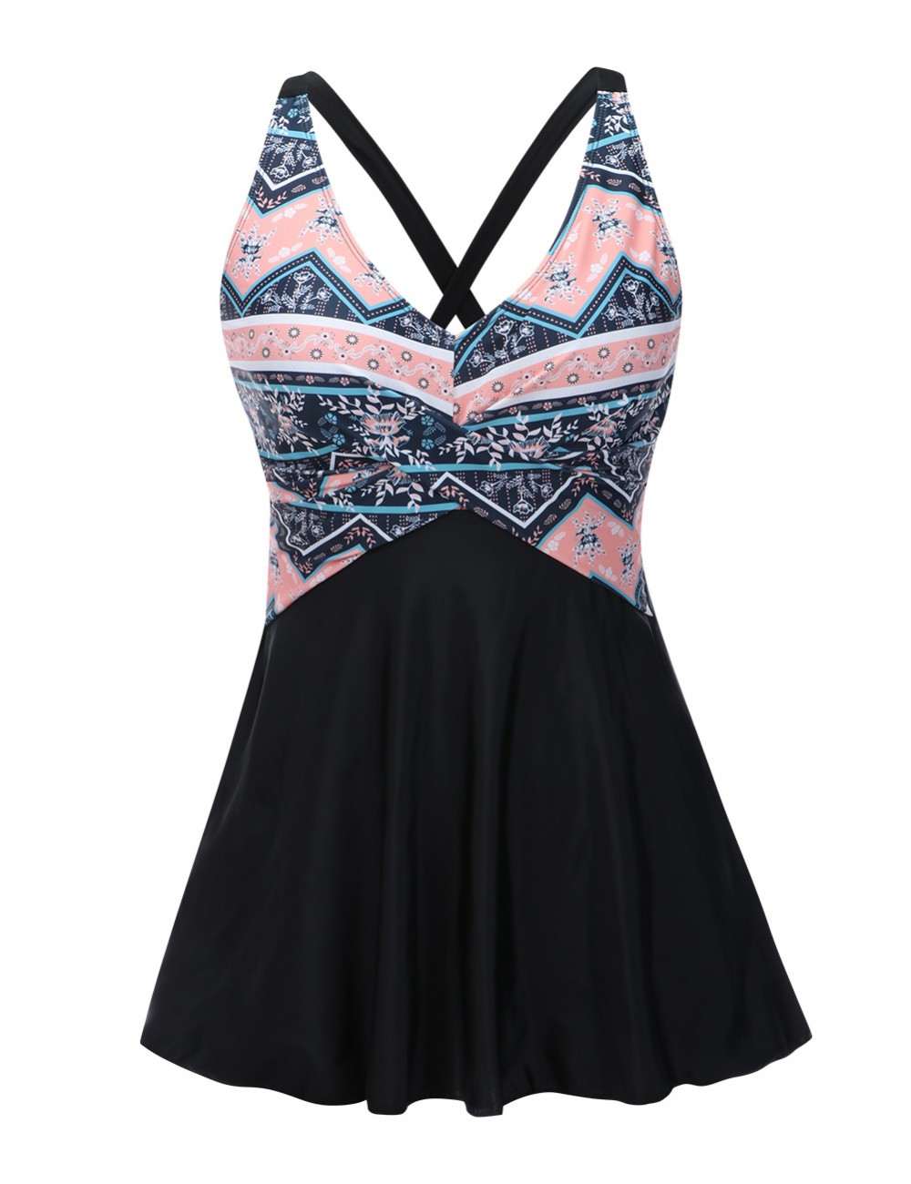 Explorer Plus Size 2 Pieces Beach Dress Plunging Neck Womens Fashion