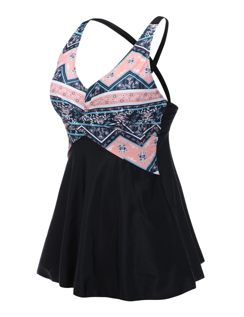 Explorer Plus Size 2 Pieces Beach Dress Plunging Neck Womens Fashion