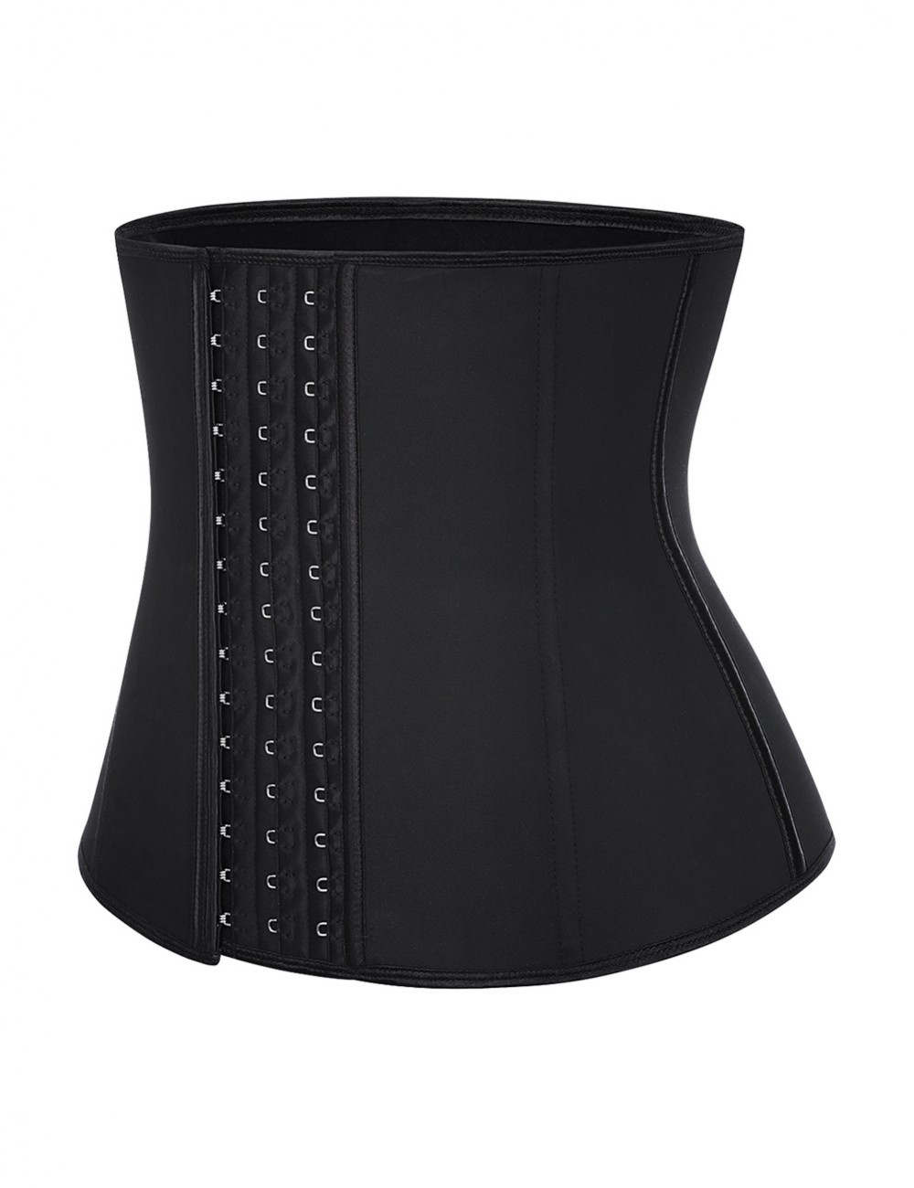 Abdominal Slimmer Black 9 Steel Boned Latex Waist Trainer Plus Size