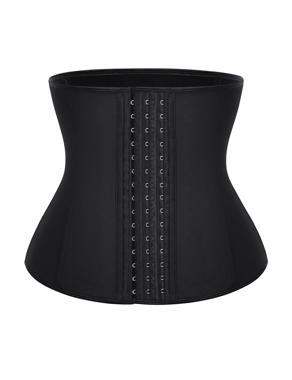 Abdominal Slimmer Black 9 Steel Boned Latex Waist Trainer Plus Size