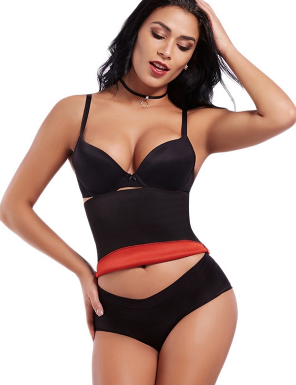 Plus Size Red Neoprene Rubber Flatten Girdle For Stomach