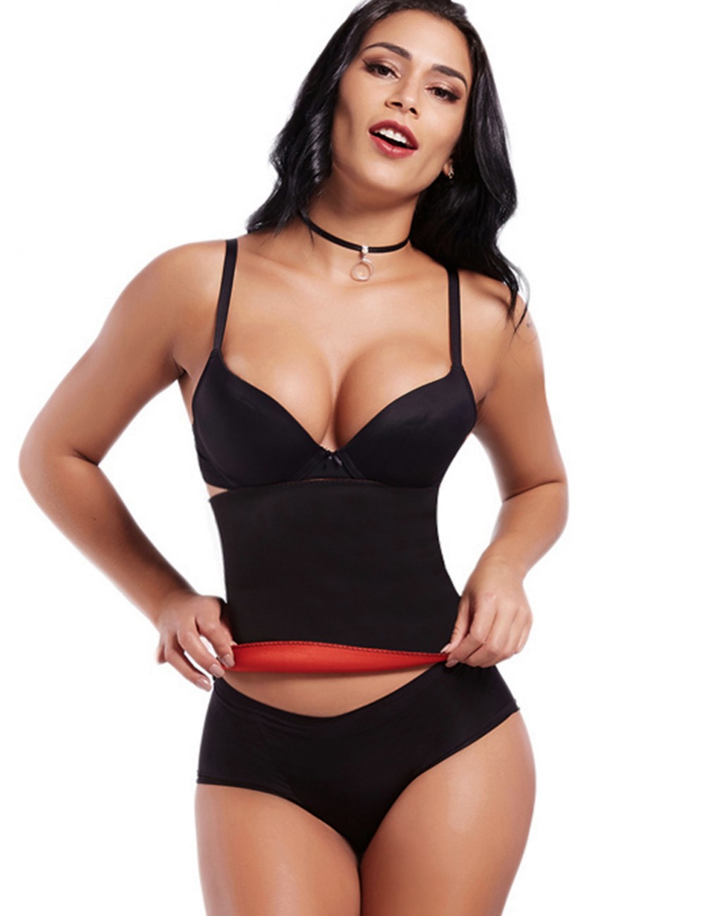 Plus Size Red Neoprene Rubber Flatten Girdle For Stomach