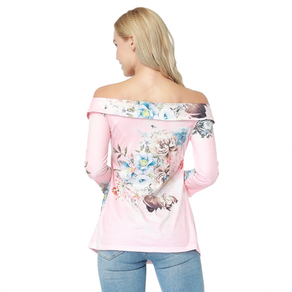 Pink Pleasant Slash Neckline Crossover Detail Blouse