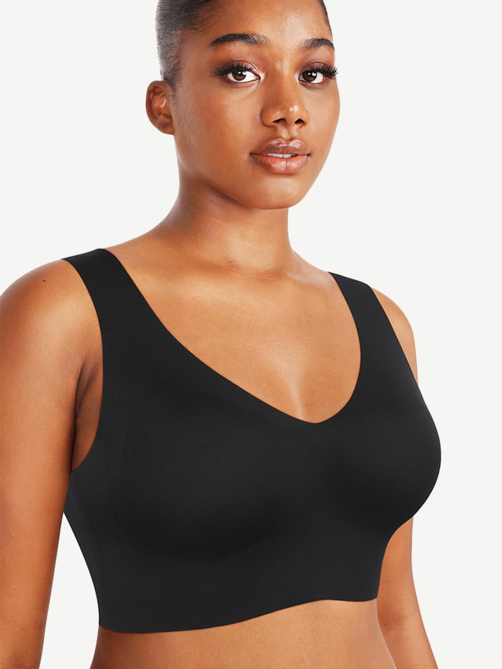New Fashion Fitted V-Neck Seamless Bra Tank Top