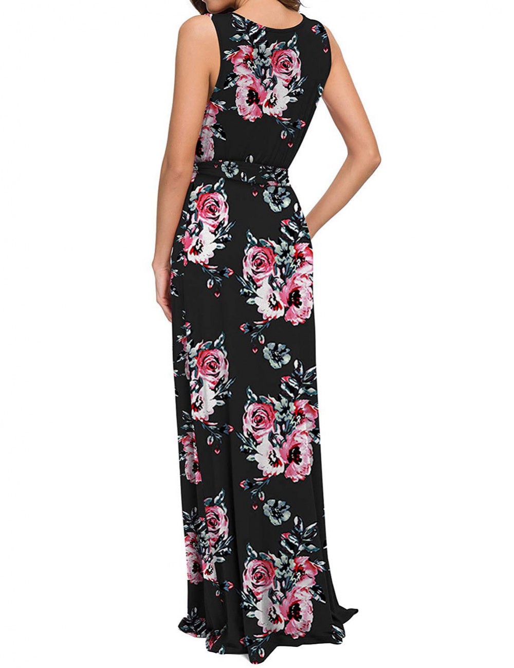Catching High Waist Floral Big Size Maxi Dress For Work