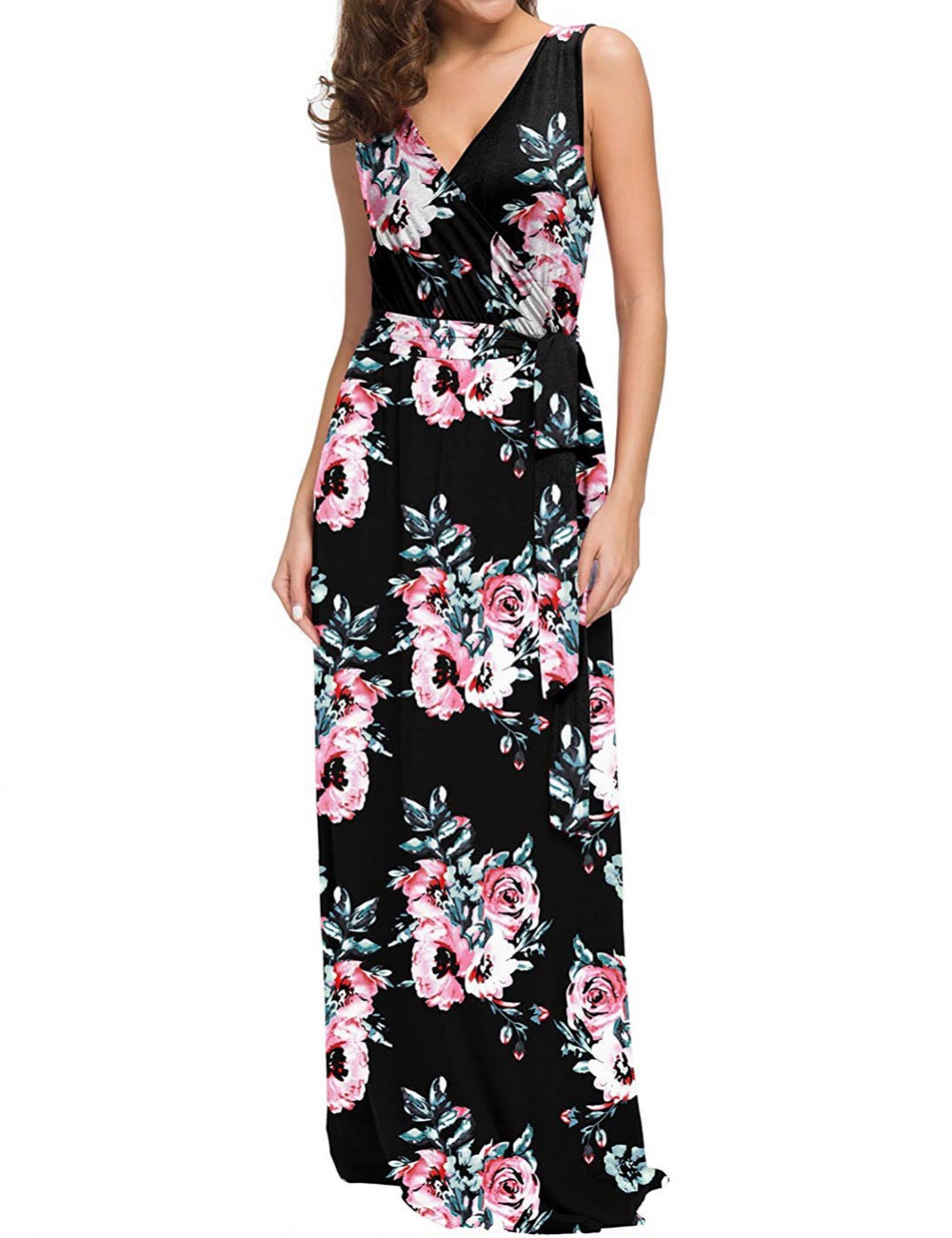 Catching High Waist Floral Big Size Maxi Dress For Work