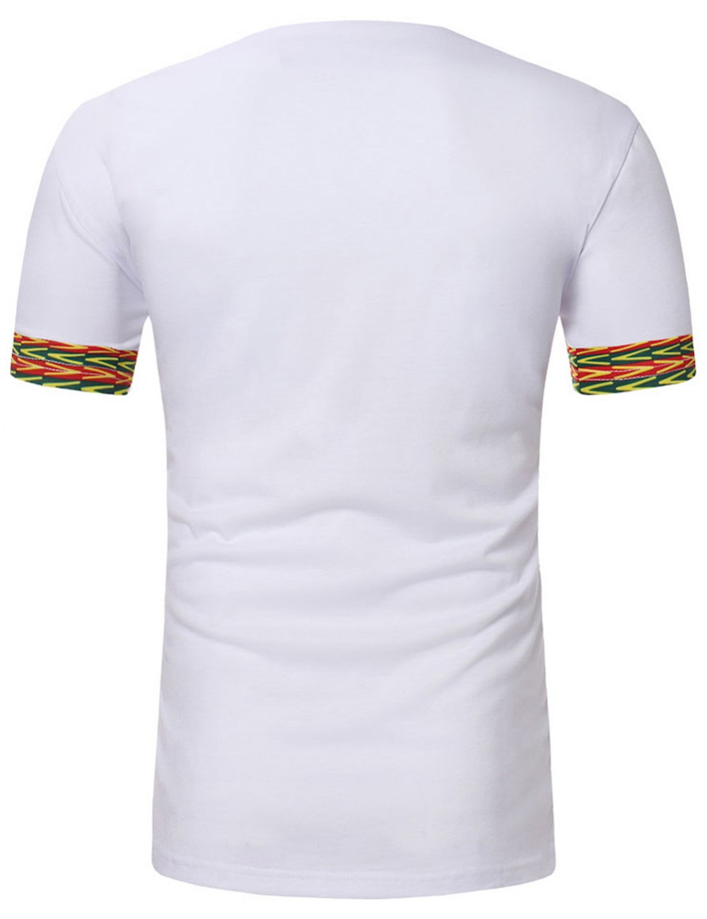 Mystic White Tribal Print Short Sleeve Male T-Shirt V Neck Newest Fashion