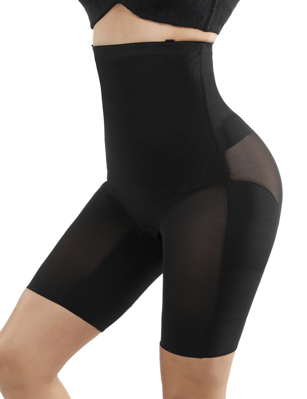 Black Butt Lift Mesh Patchwork Tight Body Shaper Plus Size Natural Shaping