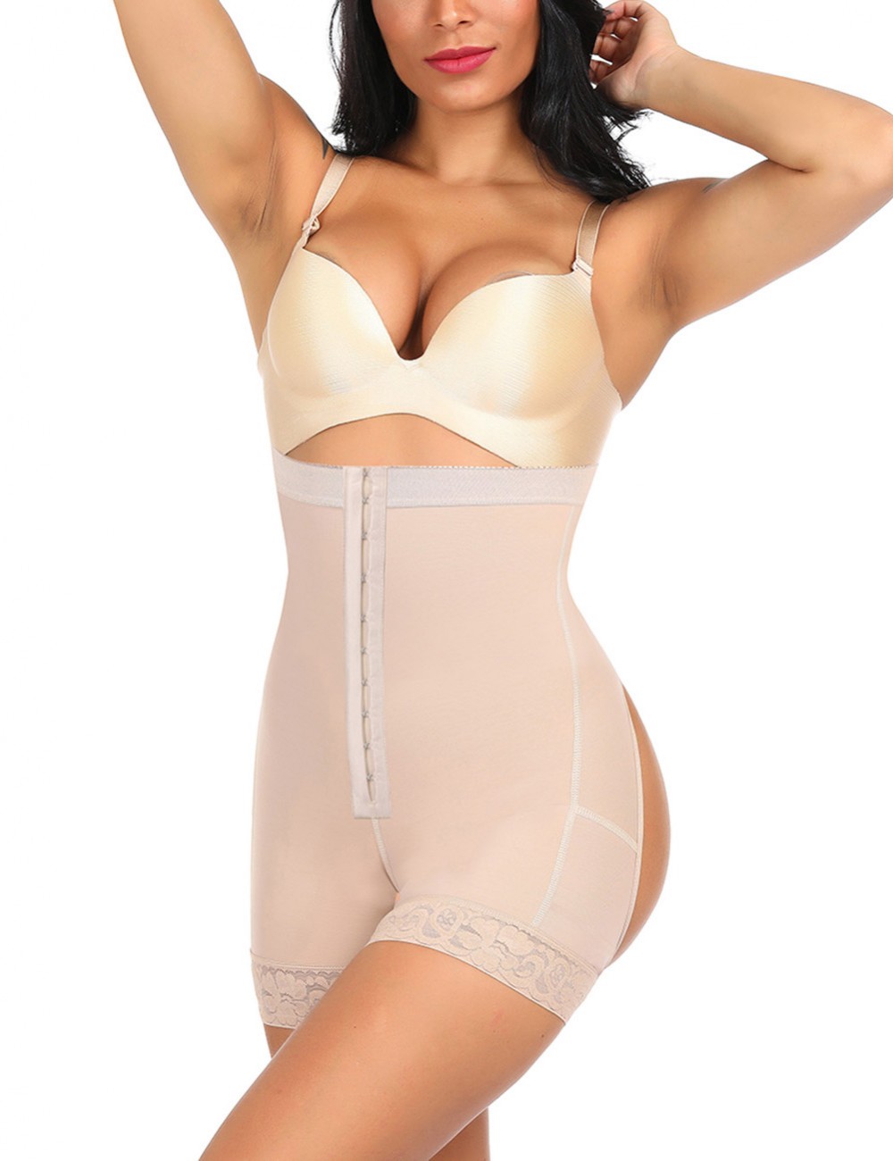 Functional Nude Strengthen 3 Layers Buttless Plus Size Body Shaper Tummy Control