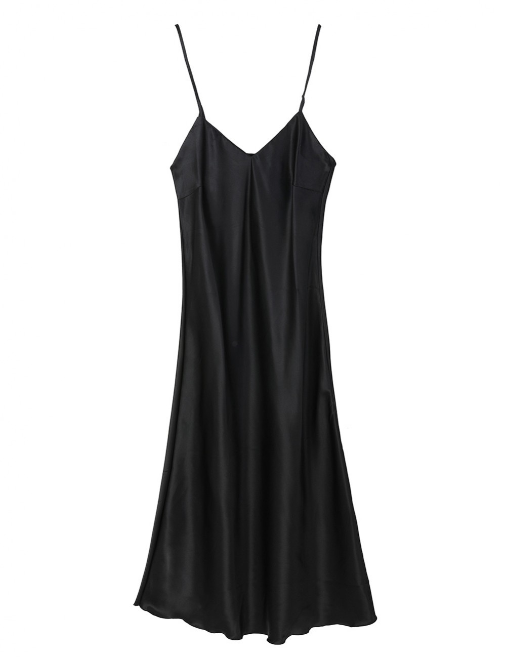 Angel Black Open Back V Neck Adjustable Strap Sleepwear Private Fashion